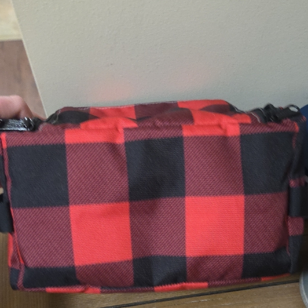 L.L. Bean Red and Black Buffalo Check Toiletry Bag - Picture 5 of 8